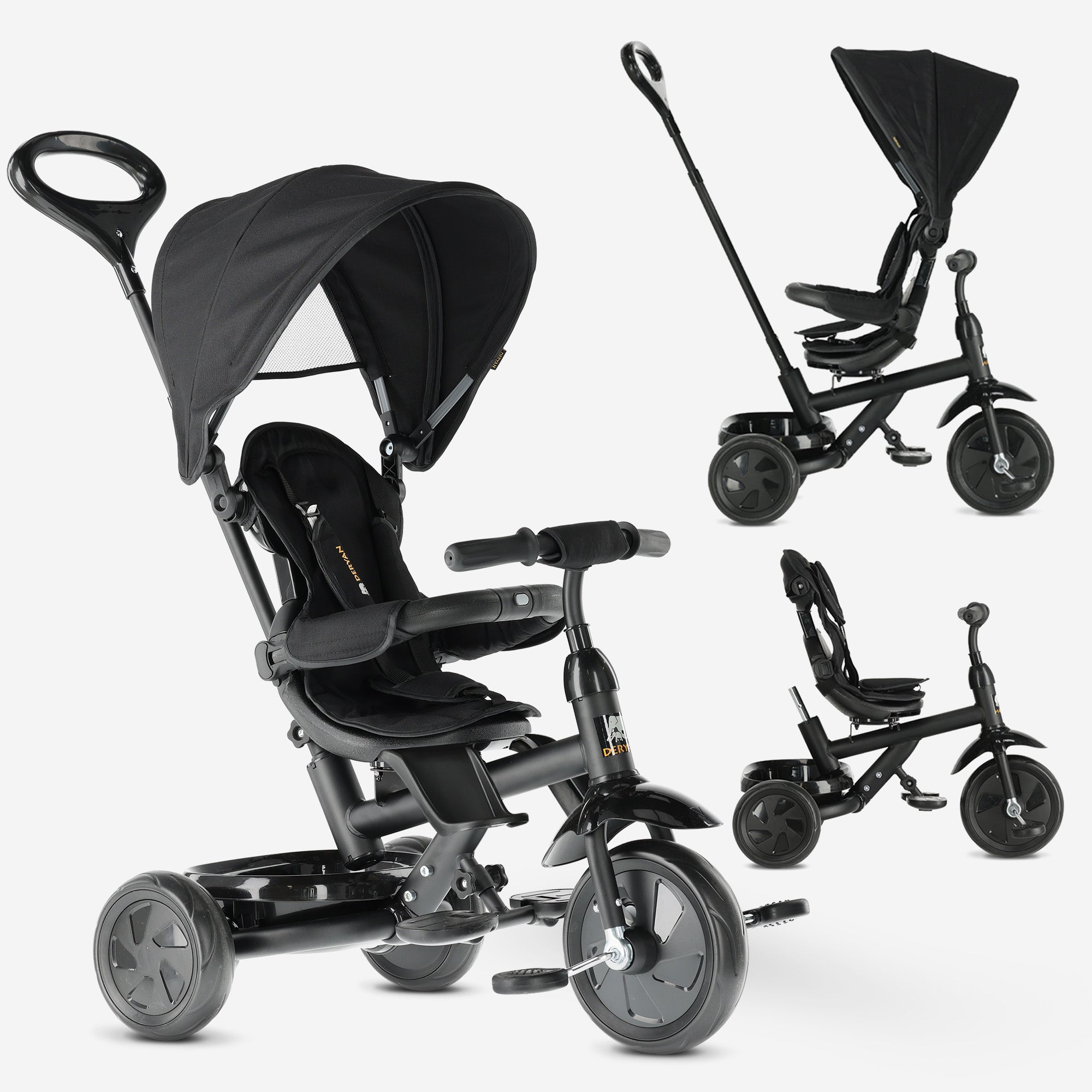 Deryan Drifter Driewieler met duwstang - Pink