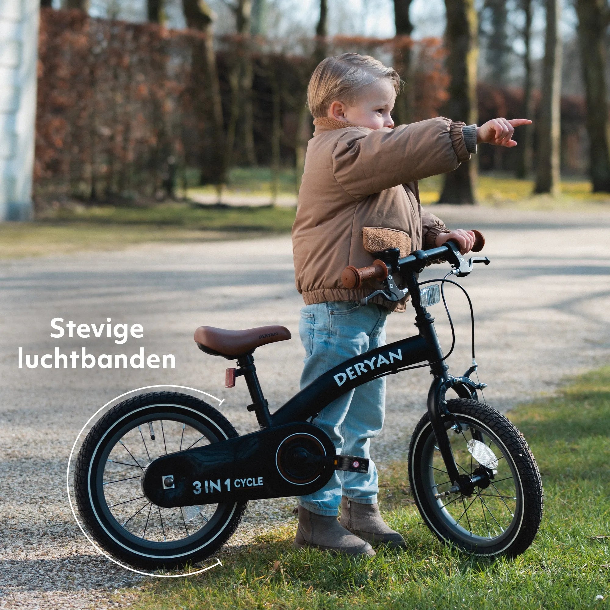 Bicicletta di lusso per bambini 14 pollici - 3 in 1 - bicicletta senza pedali