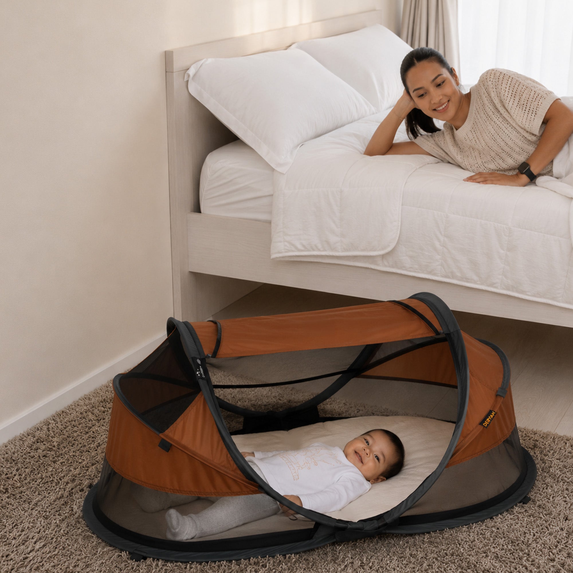 Baby Luxe reisbed pop-up met 50% UV-bescherming en muggennet <1 mm