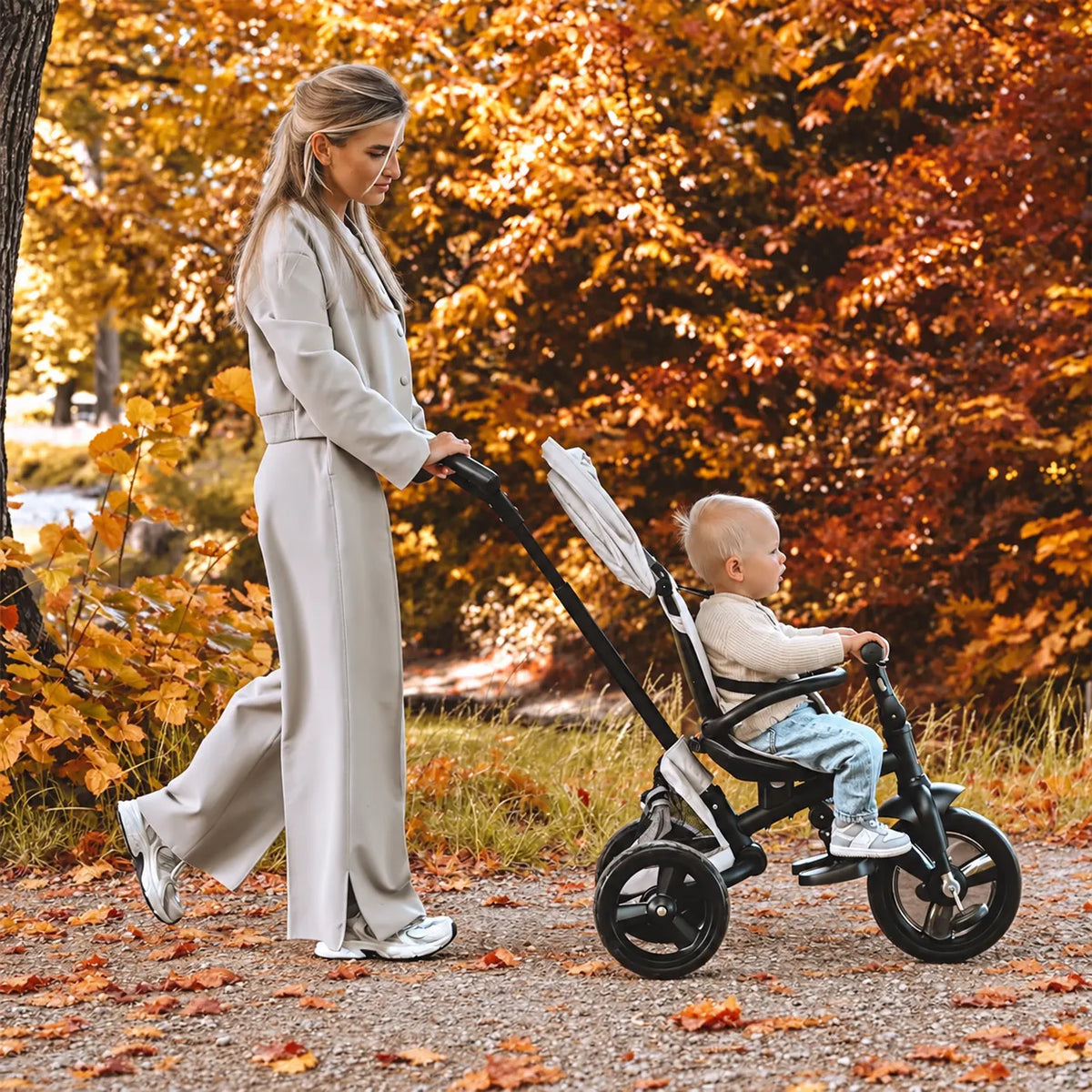 <tc>DERYAN</tc> Explorer trehjulet cykel creme