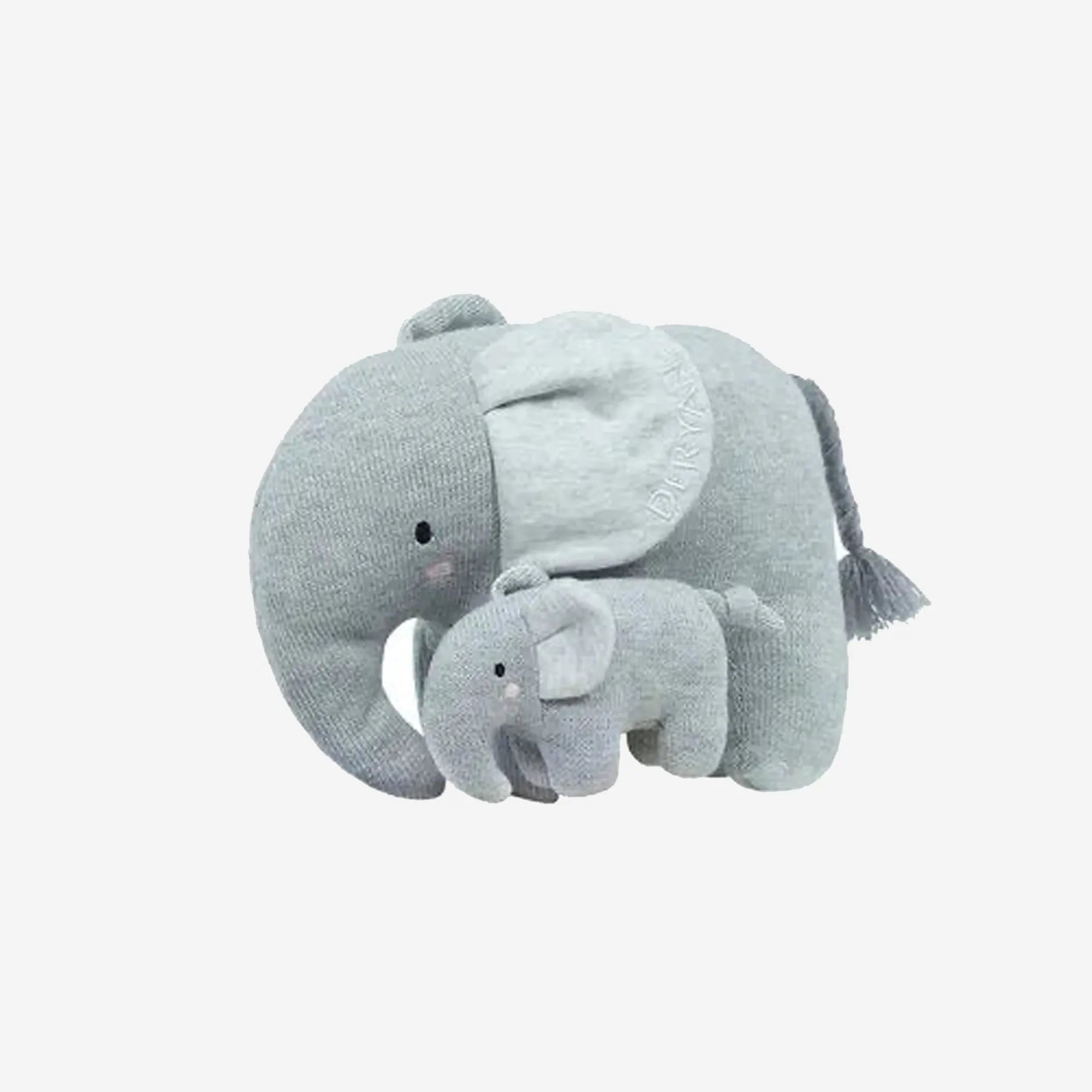 Originele Olifant Knuffel twee olifanten groot en klein verbonden met klittenband voor los of samen spelen