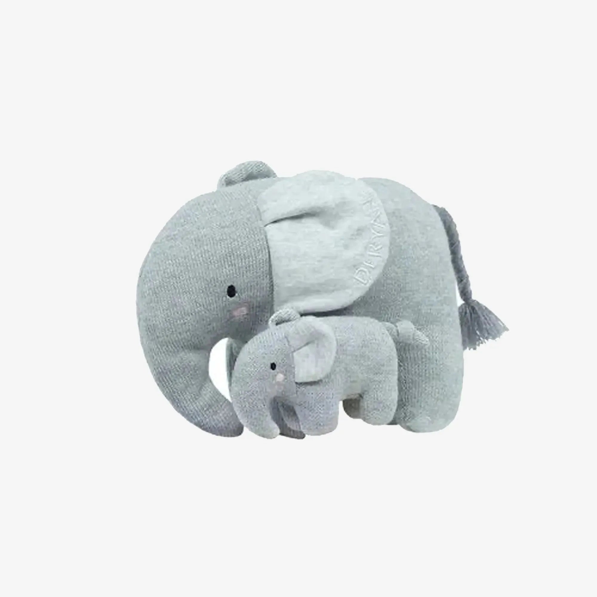 Original elefant-krammedyr: to elefanter, en stor og en lille, der er forbundet med velcro, så de kan leges med hver for sig eller sammen