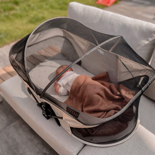 Infant Deluxe BabyBox Travel Crib, Cream, with Lightweight Aluminum Frame