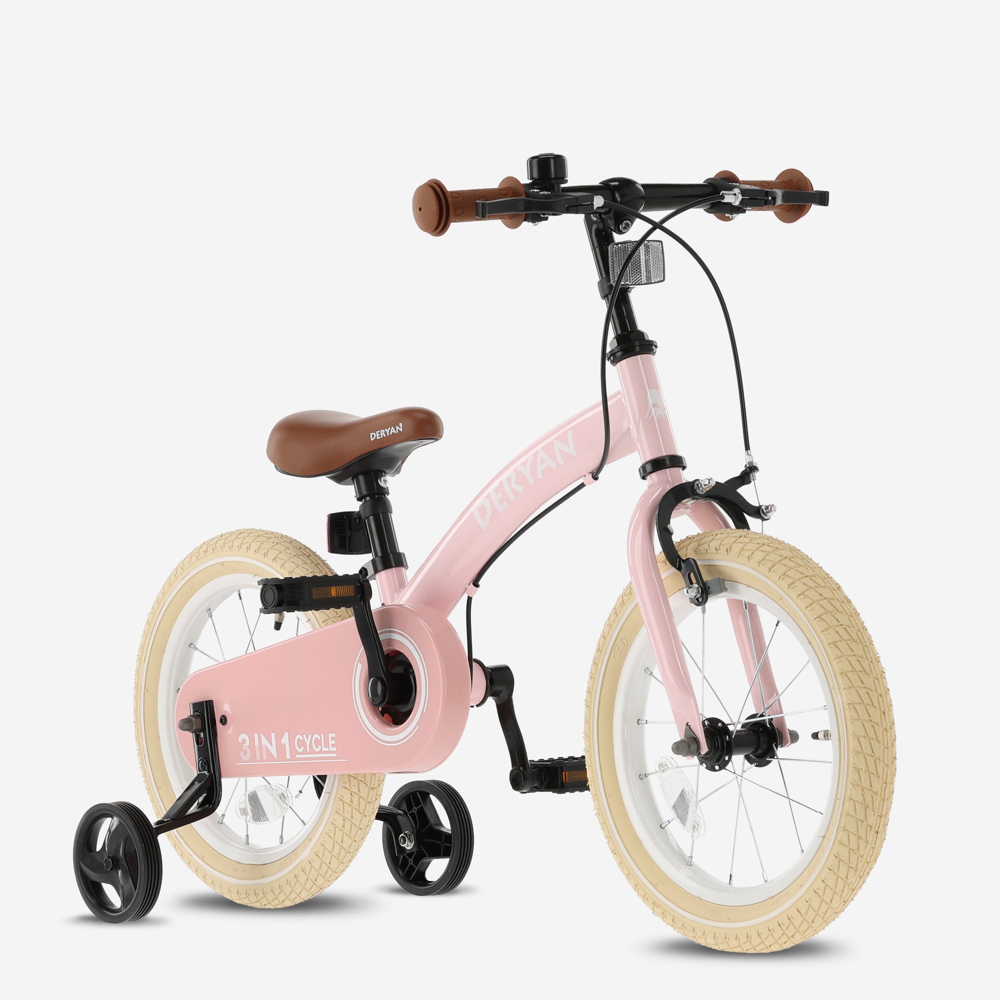 Luxe Kids Bike 12 inch - 3 in 1 - Balance bike Pink