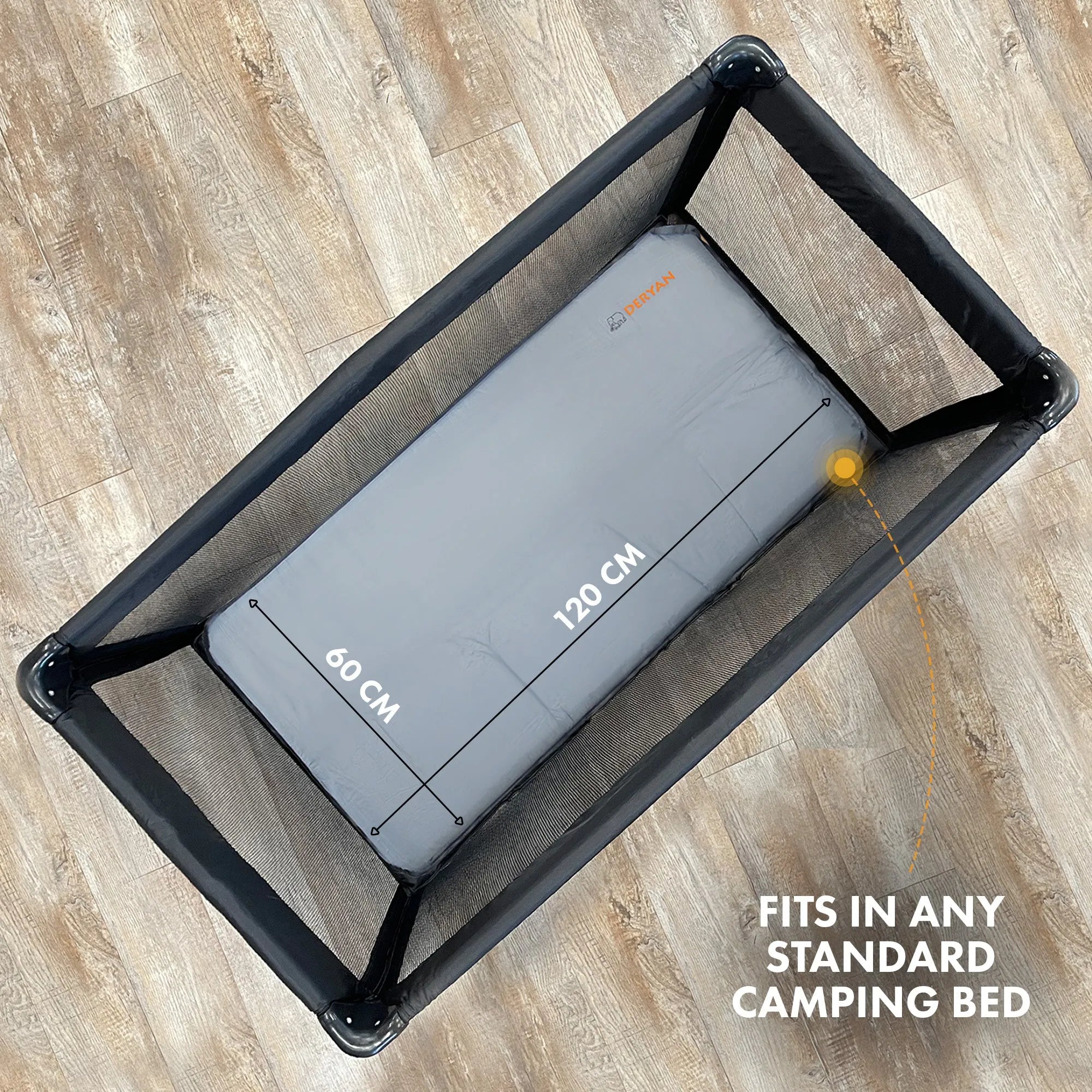 Self-inflating travel cot mattress - 47.3"x23.6"