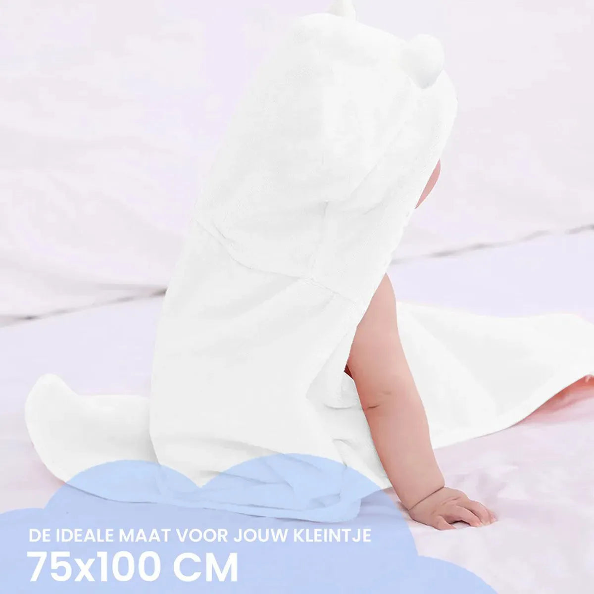 Panda Blue Multifunctional Baby Fleece Blanket with Hood – Swaddle Blanket – Blanket 75x100 cm