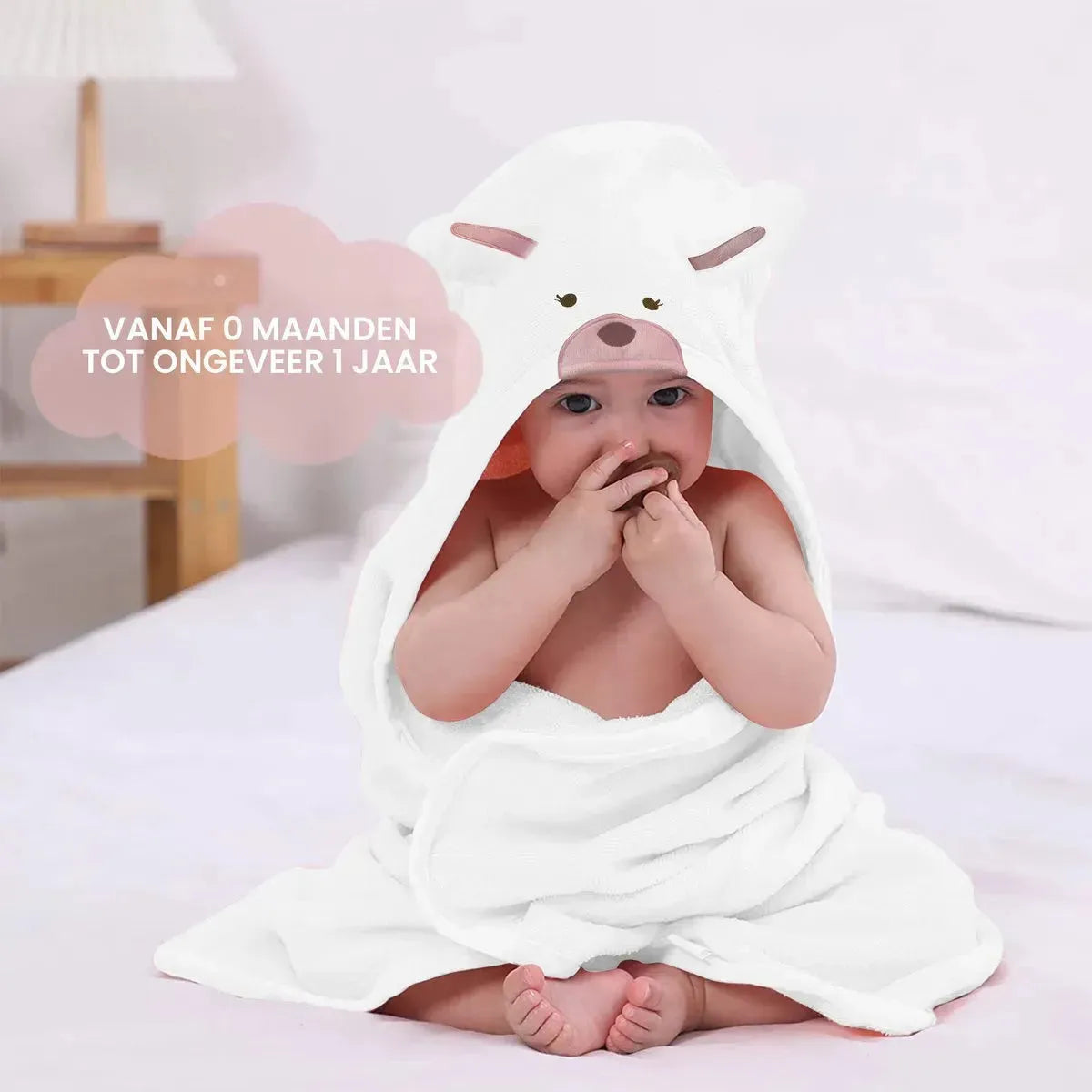 Manta polar multifuncional con capucha Rabbit Pink - Wrap Blanket - Manta 75x100 cm