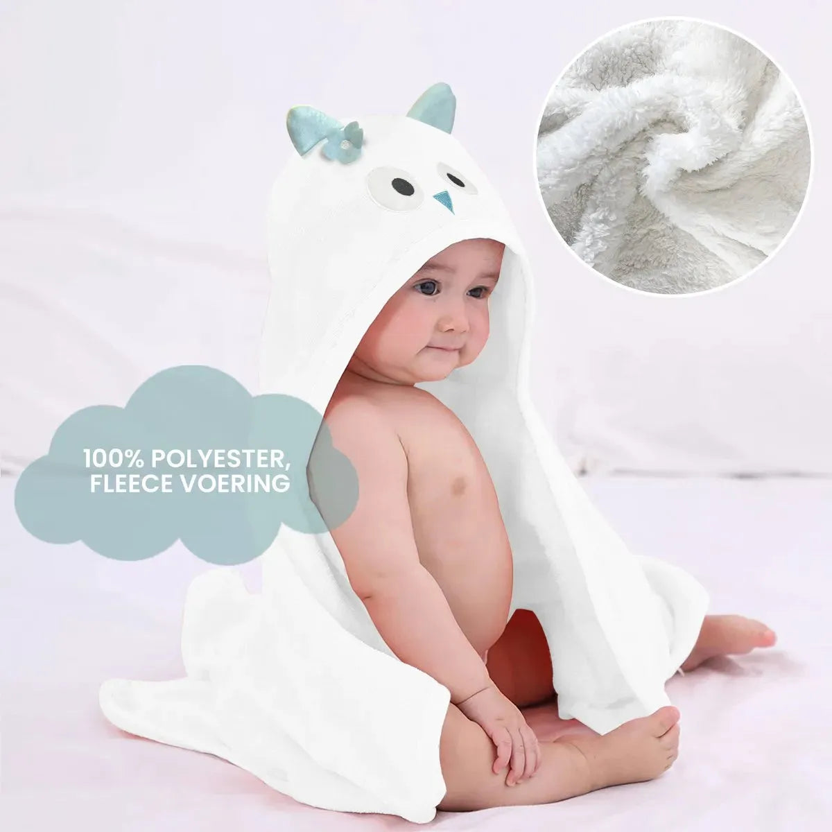 Owl Multifunctional Baby Fleece Blanket with Hood – Swaddle Blanket – Blanket 75x100 cm