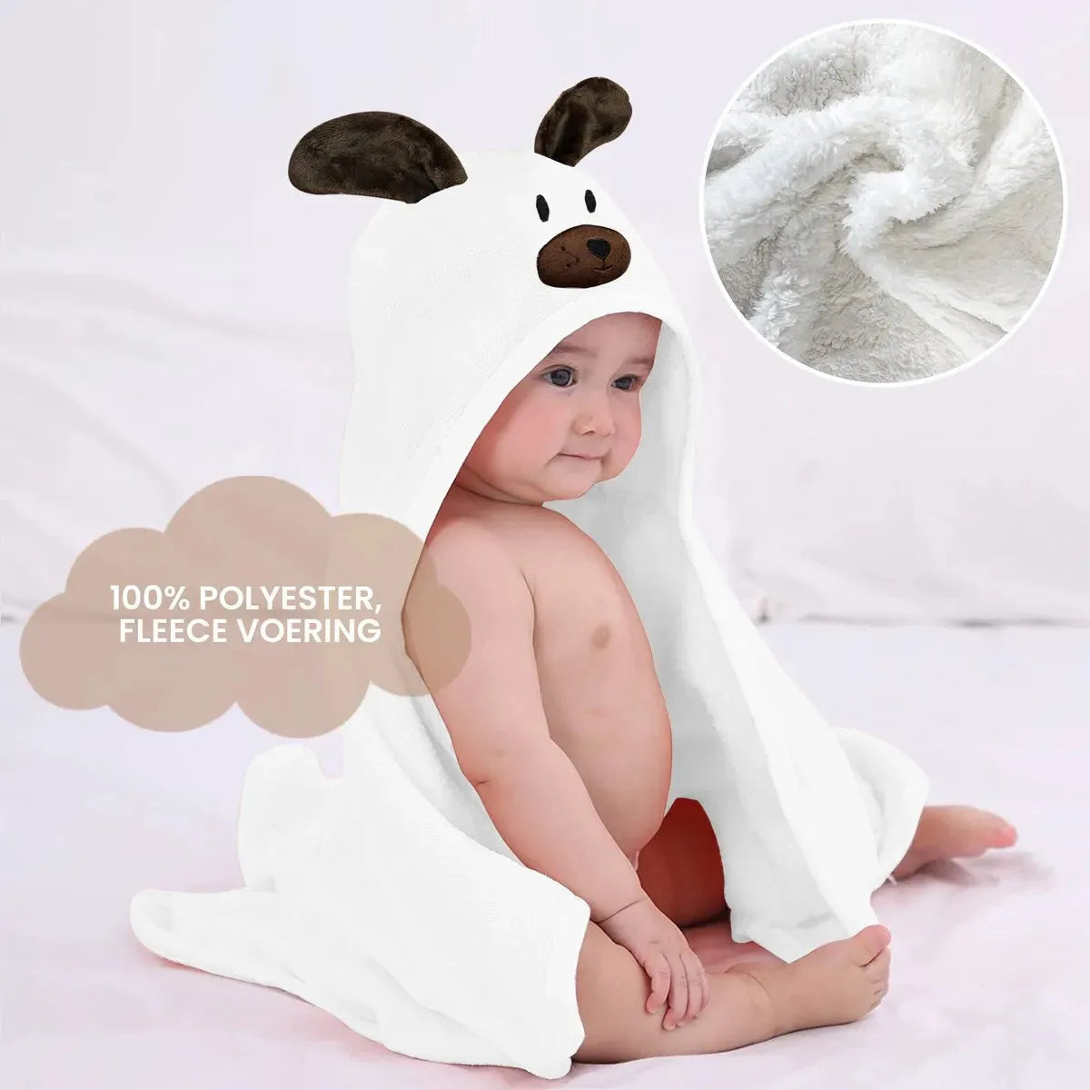 Manta multifuncional de forro polar marrón con capucha Rabbit - Wrap Blanket - Manta 75x100 cm