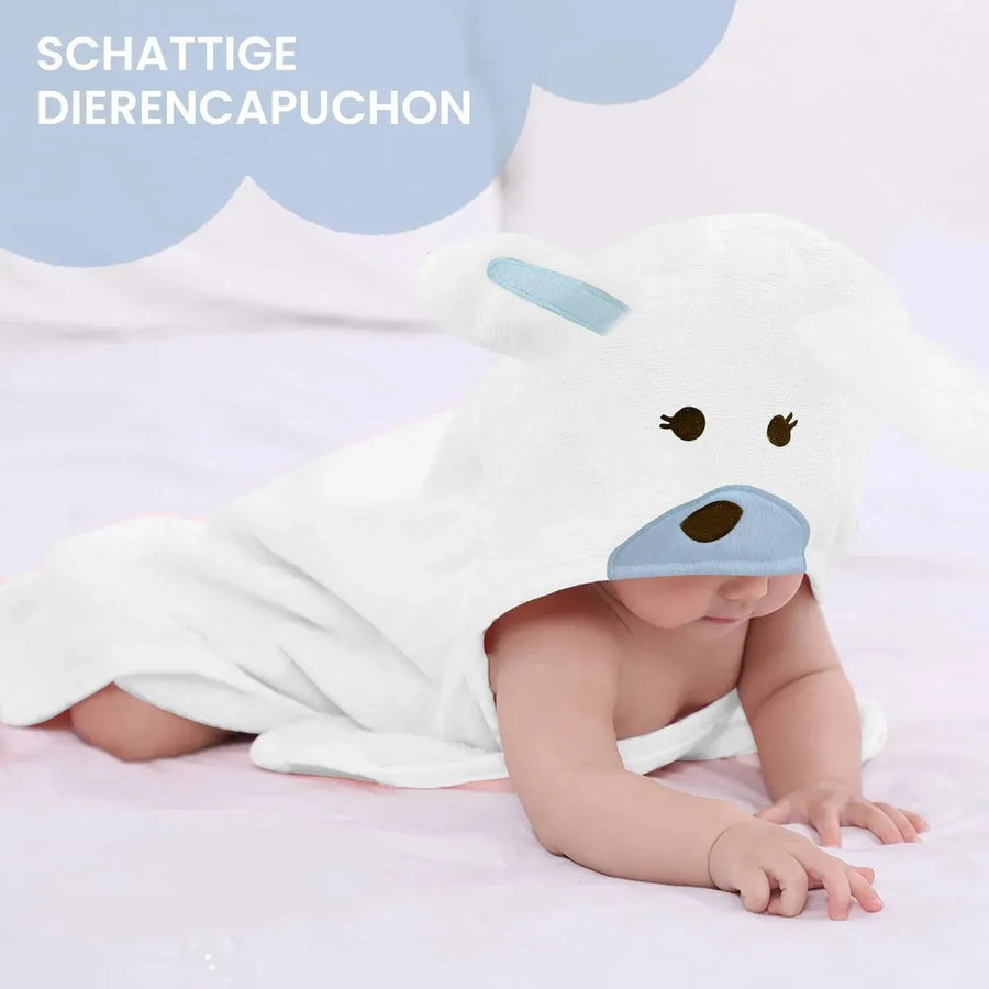 Wielofunkcyjny koc polarowy dla niemowląt Rabbit z kapturem - Wrap Blanket - Koc 75x100 cm