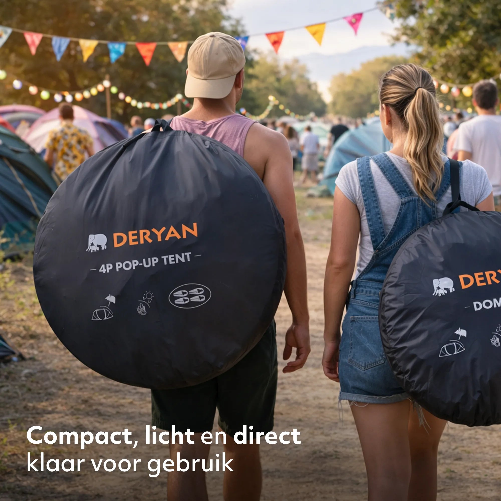 Pop Up Luxe Telt - 5000MM vannsøyle - Beige - 4 Personer