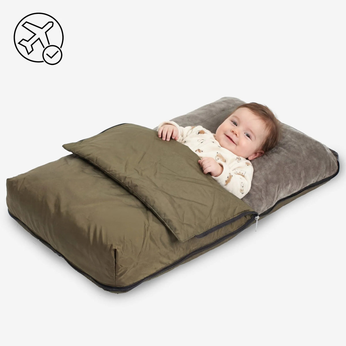 Deryan Air Traveller - Lit De Voyage Bébé Gonflable 2 En 1 Avec Matelas - Idéal Avion, Voiture Et Déplacements