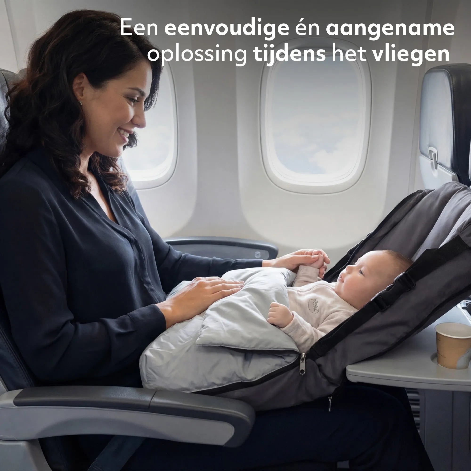 Lit D'avion Gonflable Pour Bébé Et Tout-petit - Matelas De Voyage, Blanc Et Gris