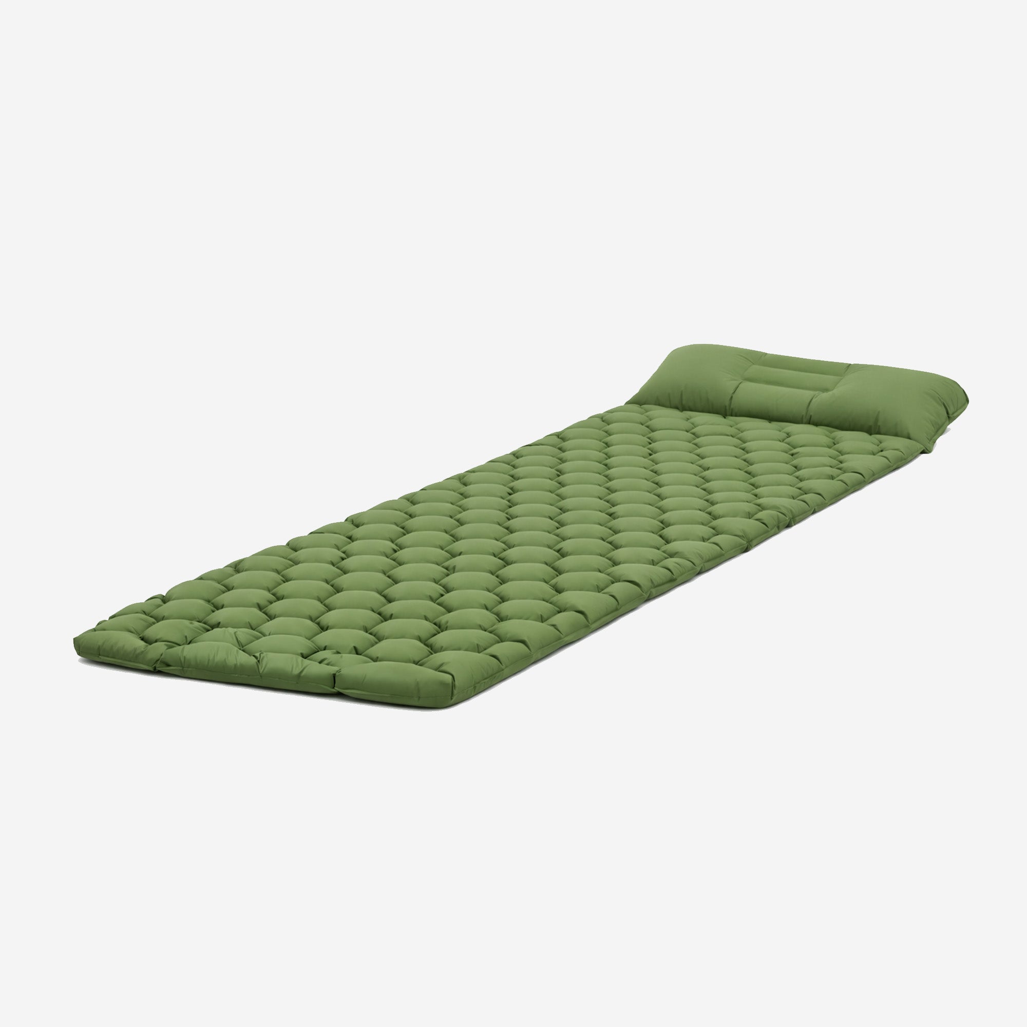 Deryan Air Bed - Zelfopblazend met ingebouwde Pomp - Luchtbed Kamperen - Inclusief tas - Groen