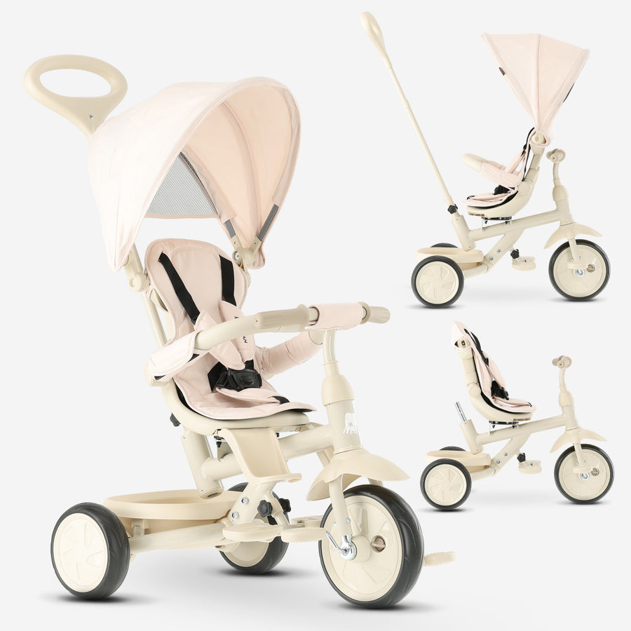 Adventurer trehjulet cykel med skubbestang, beige