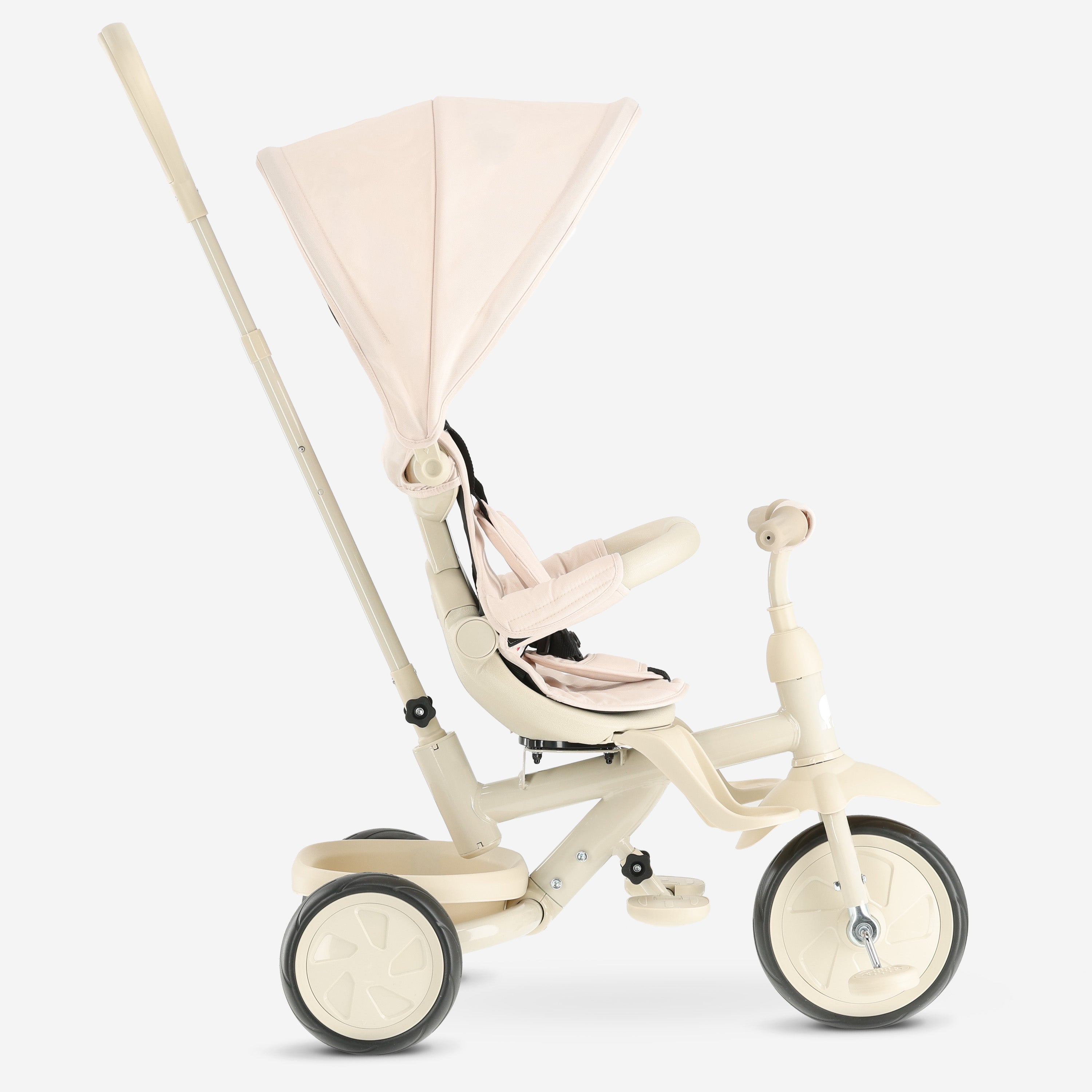 Adventurer Driewieler met duwstang Beige