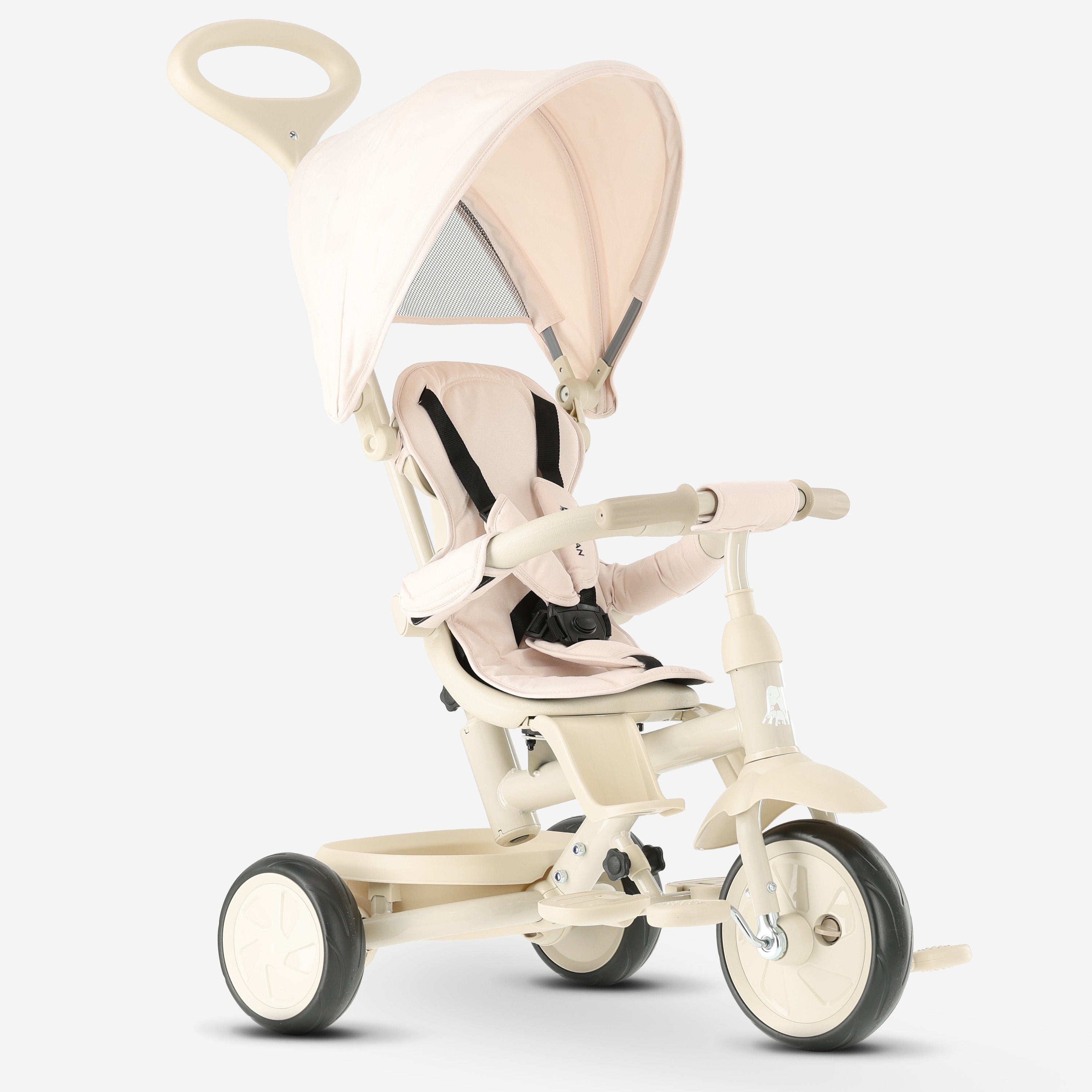 Adventurer Driewieler met duwstang Beige