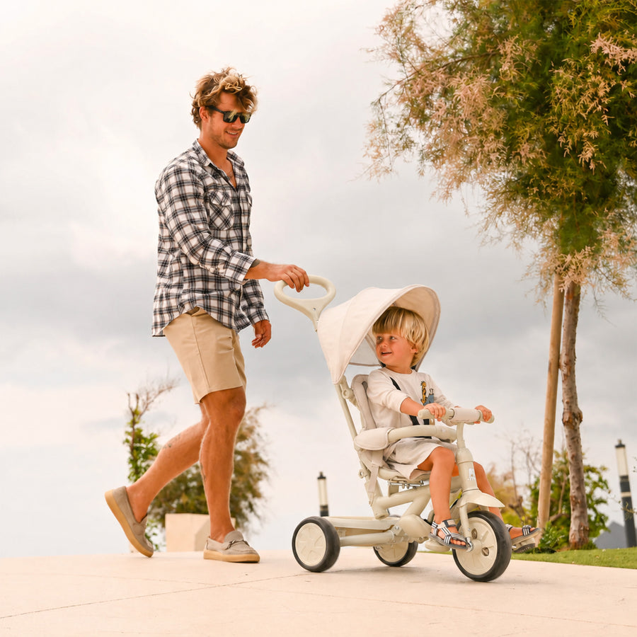 Adventurer trehjulet cykel med skubbestang, beige