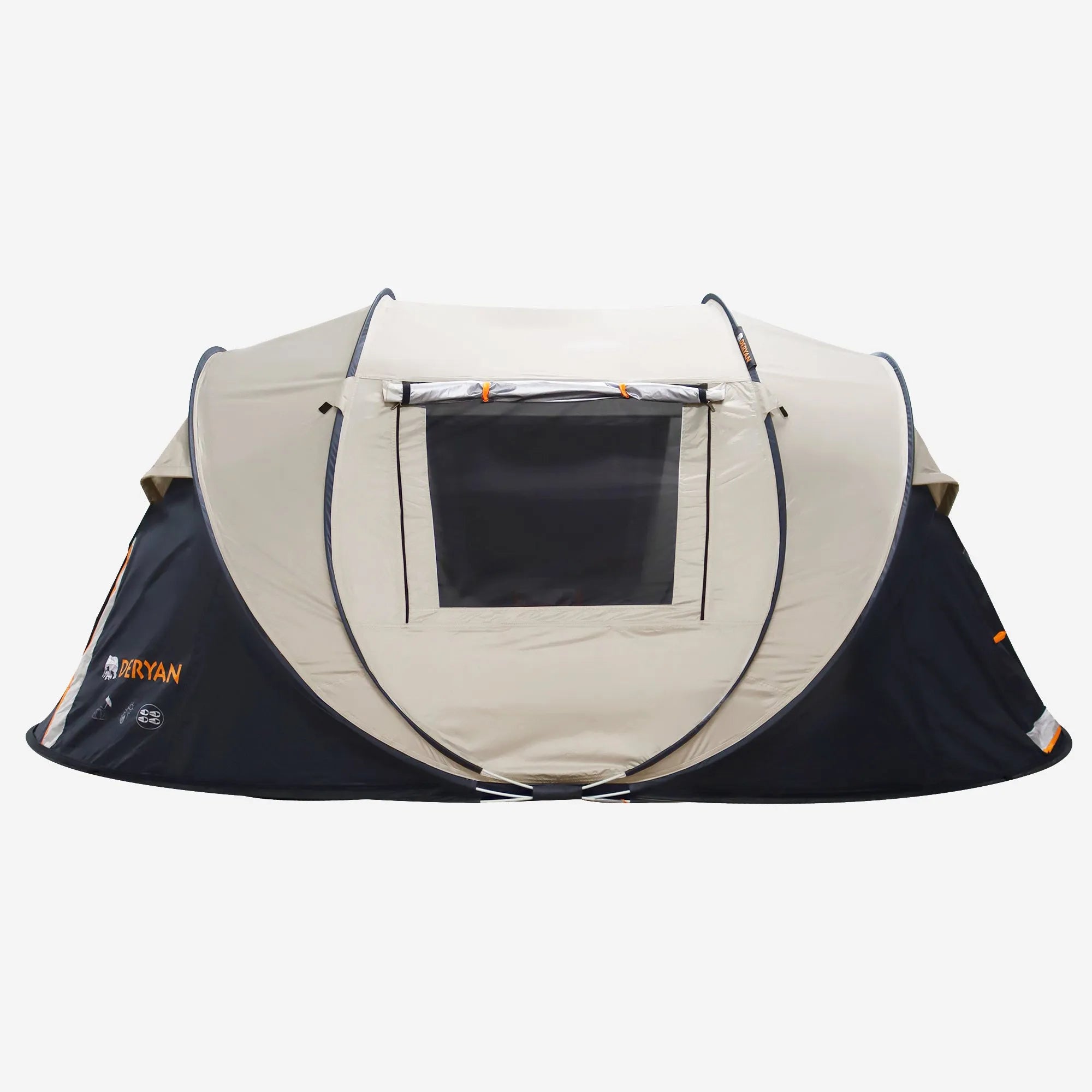 pop up zelt 8 personen Luxus-Pop-up-Zelt für 4 Personen, Wassersäule 8000 mm Huge mesh windows rainfly F33 Equipment für The Bright Farbe:4s Khaki(Silnylon)