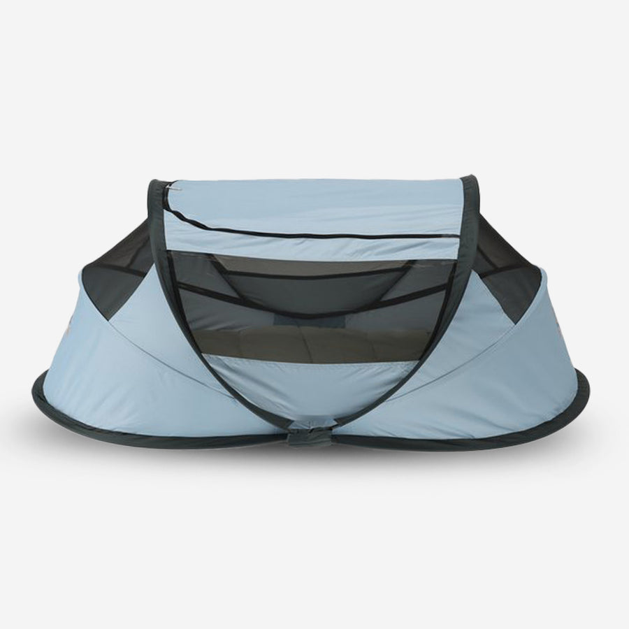 BabyBox: tienda de campaña para bebés, cuna de camping + mantita de algodón - Azul cielo
