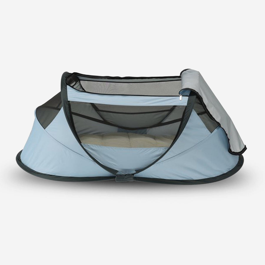 BabyBox: tienda de campaña para bebés, cuna de camping + mantita de algodón - Azul cielo