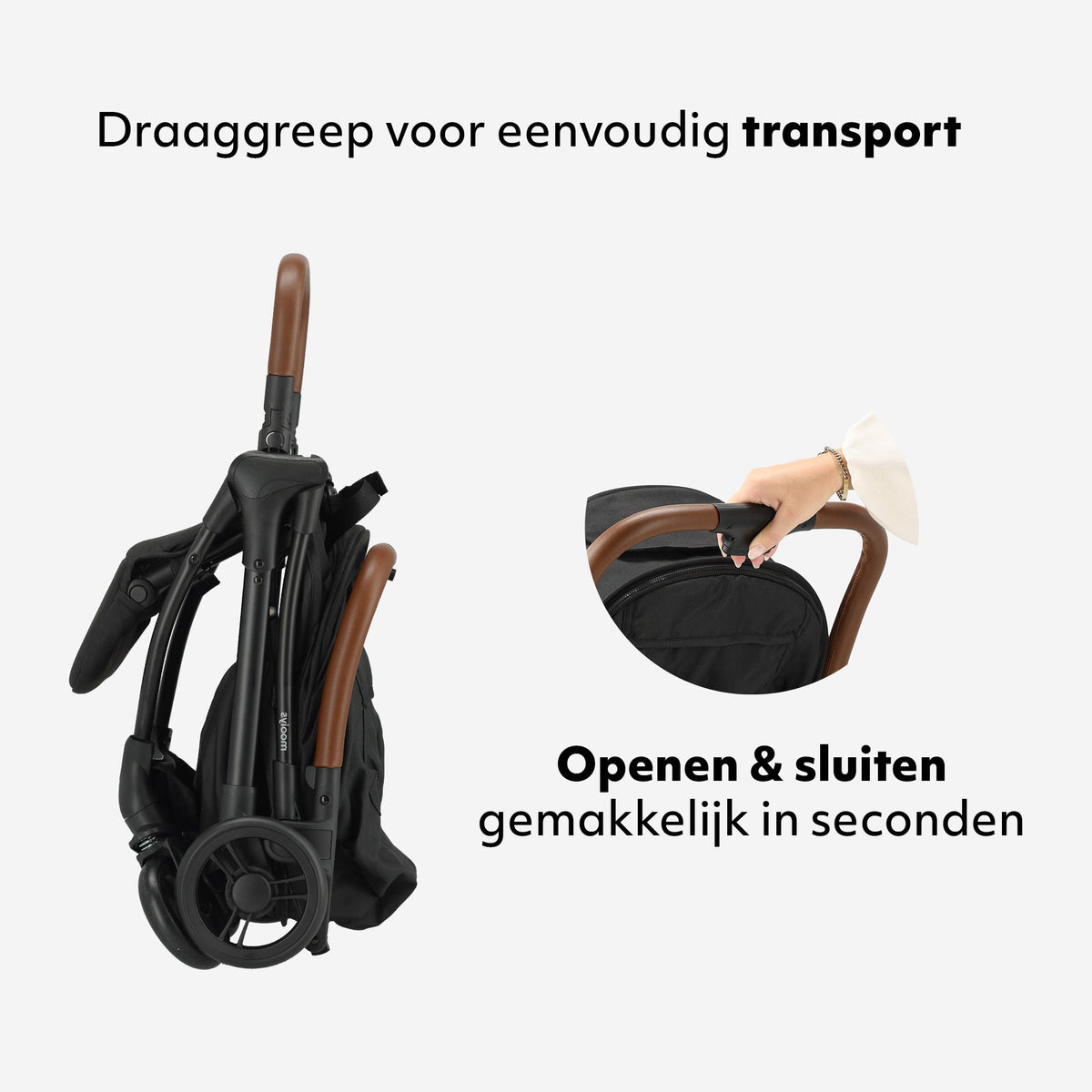 Mooiys Ash Stroller - Compact Stroller - Black