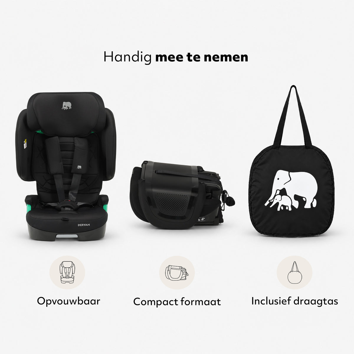Cleo bilsete 76-150 cm - Isofix - sammenleggbar inkl. bæreveske