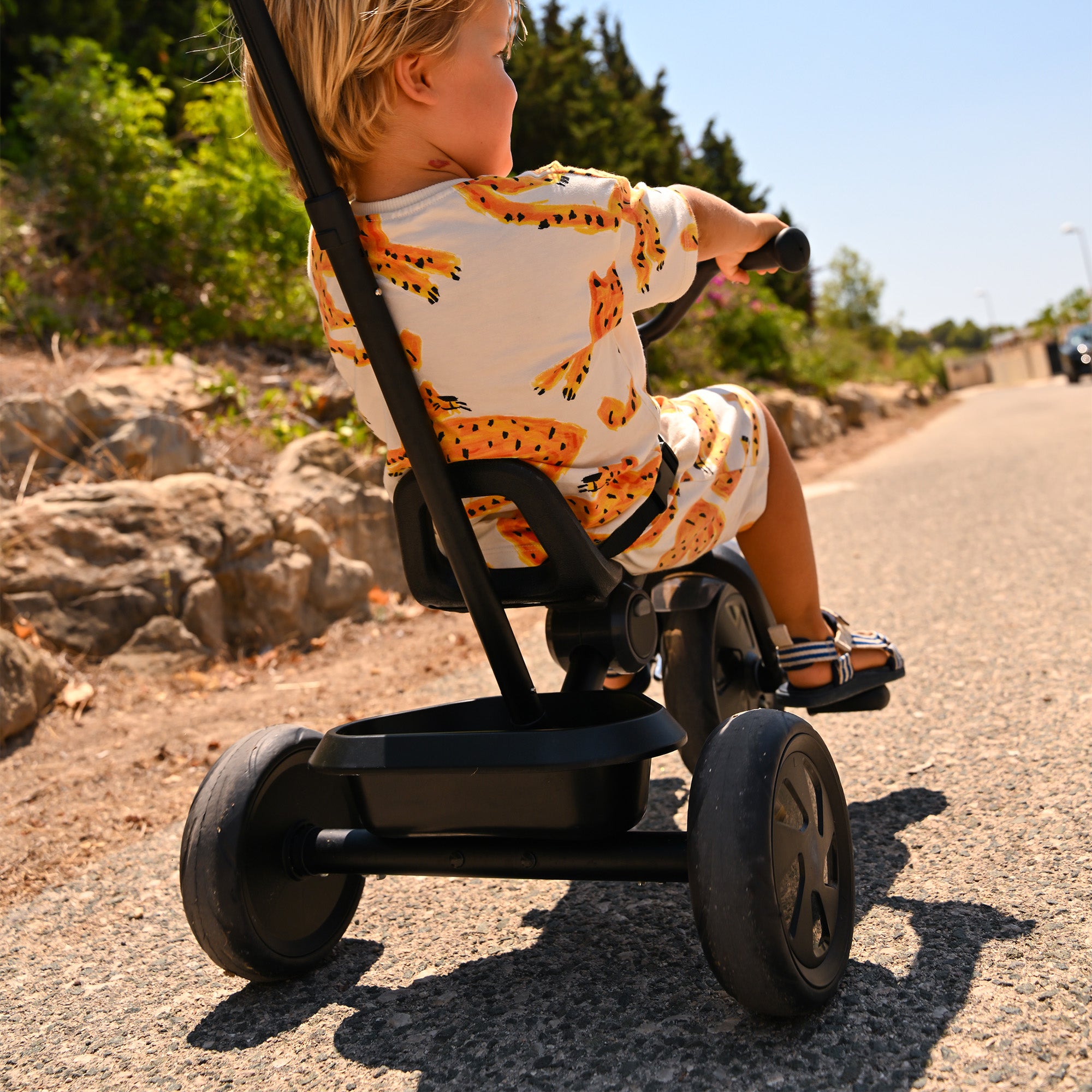 Drifter Tricycle with push bar Black