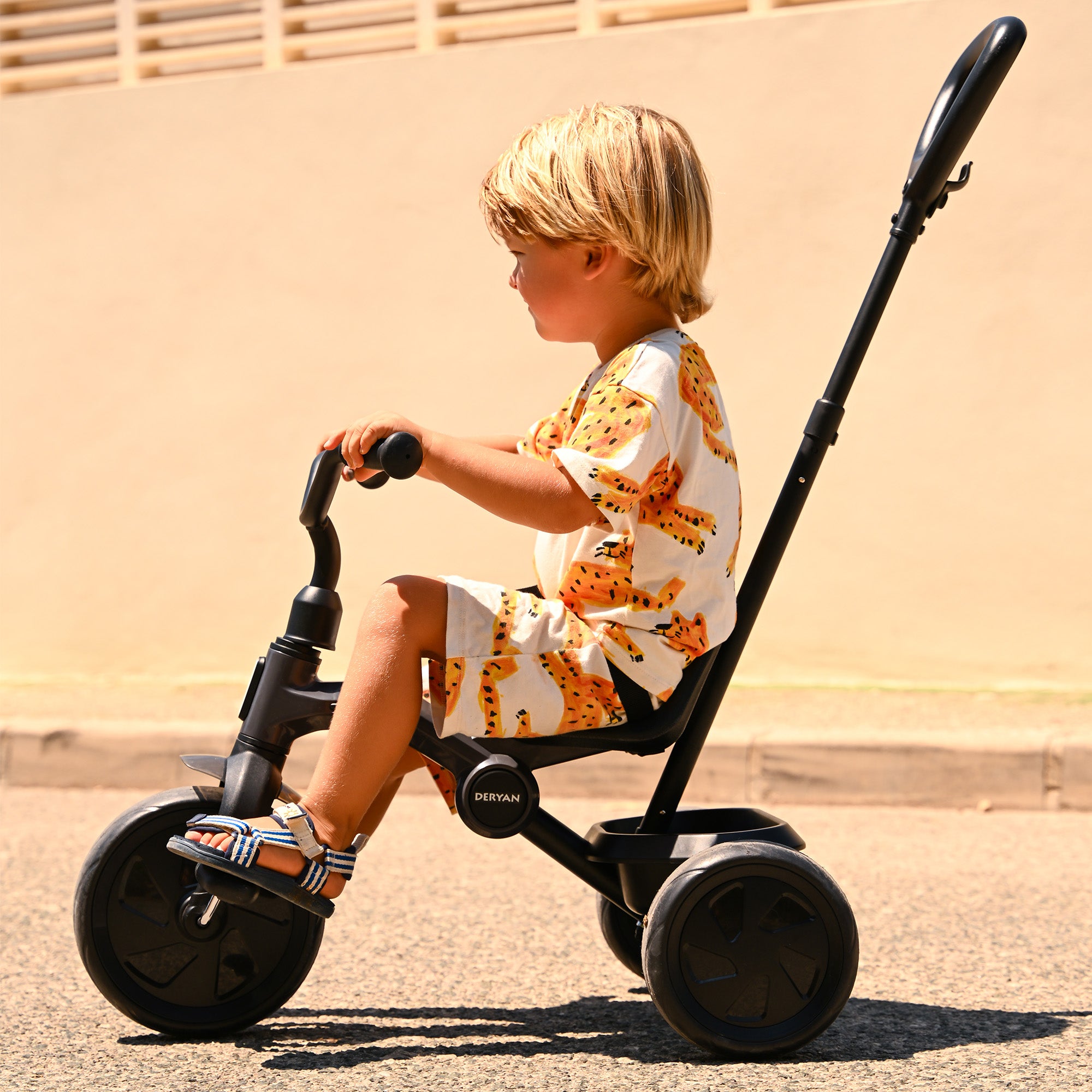 Drifter Tricycle with push bar Black