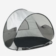 The Zilver Beach Tent, in silver, is compact and provides shelter from the wind and sun