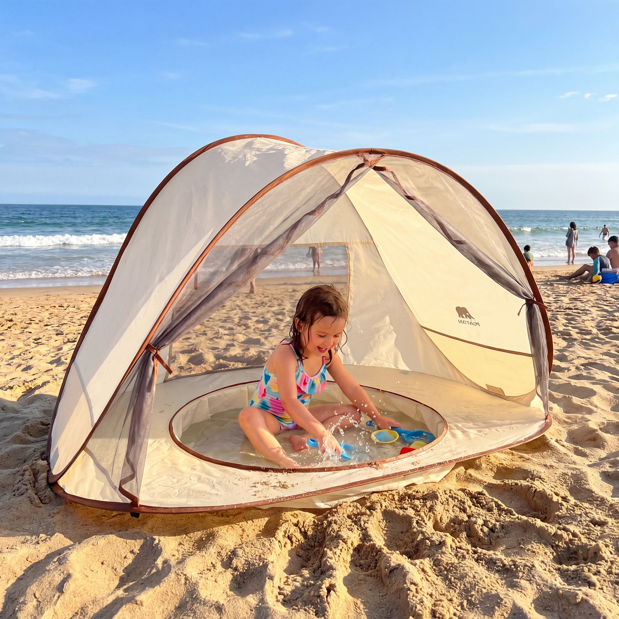 tente plage bebe de pop-up 3-en-1 UPF 50+ Color:Gunmetal Grey Aludachzelte Was es wirklich für