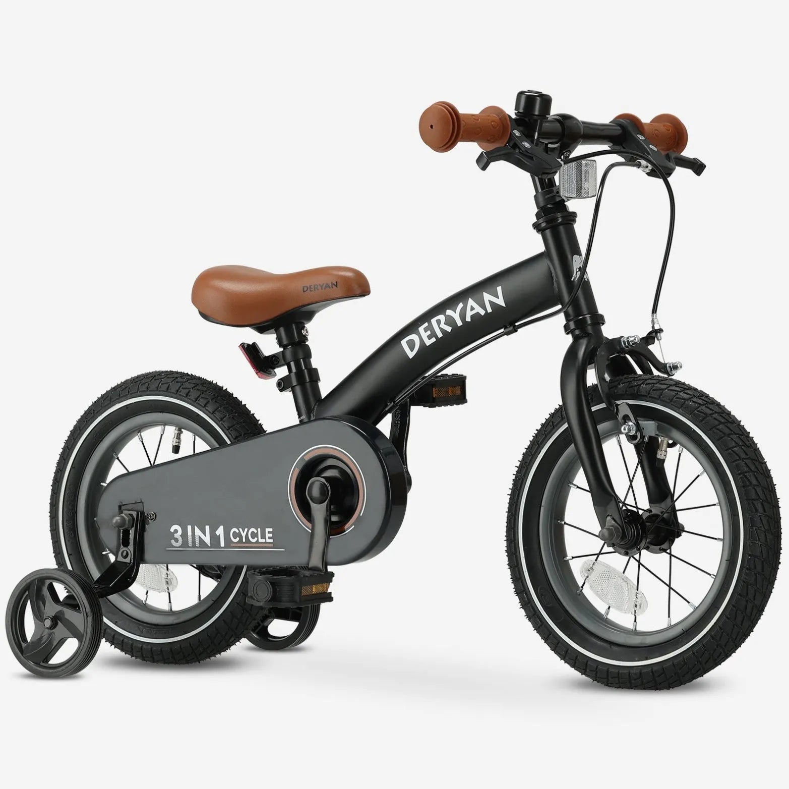 Luxury Kids Bike 12 inch - 3 in 1 - Balance Bike Black