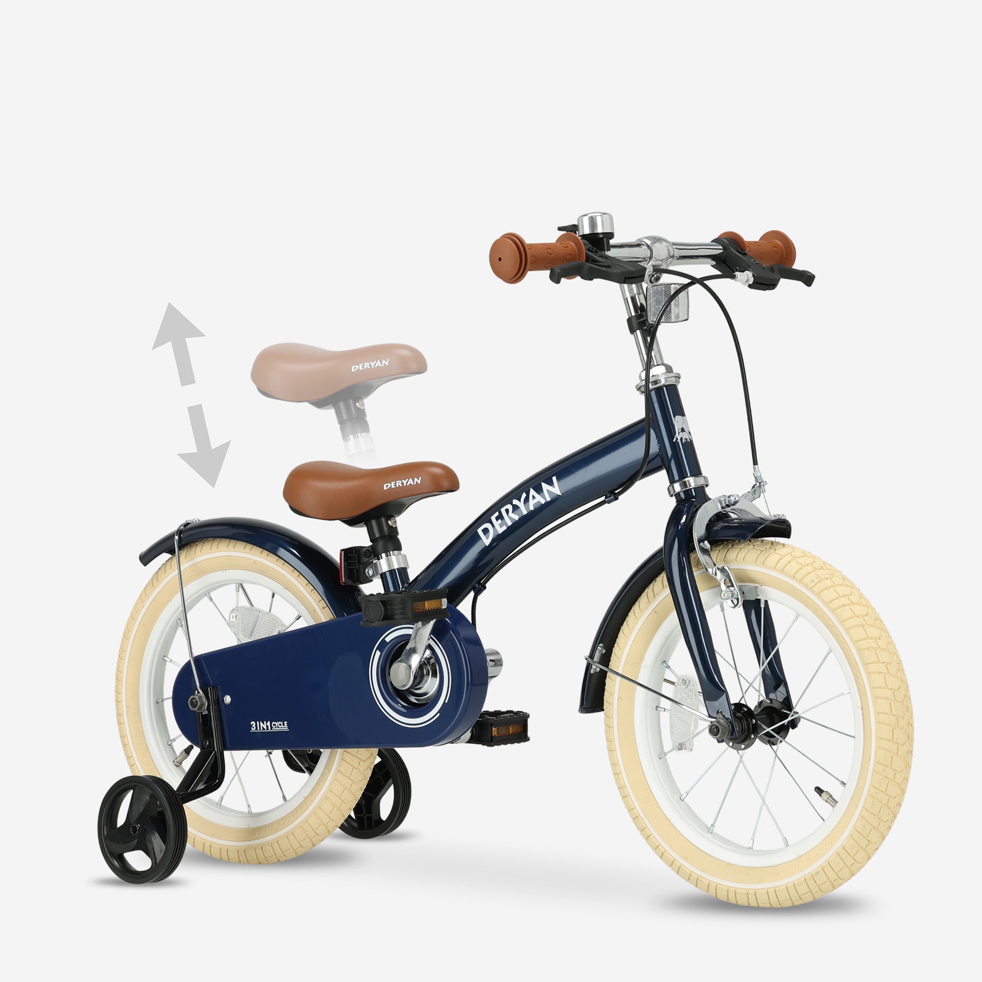 14 Zoll 3-in-1 Kinderfahrrad Blau