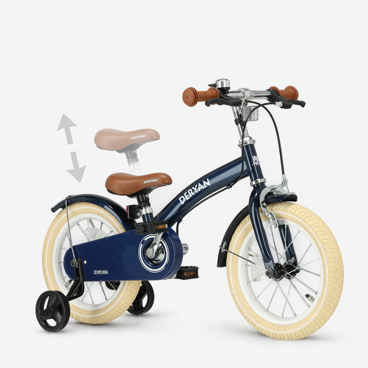 Vélo d'enfant de luxe 14 pouces - 3 en 1 - vélo d'équilibre Bleu