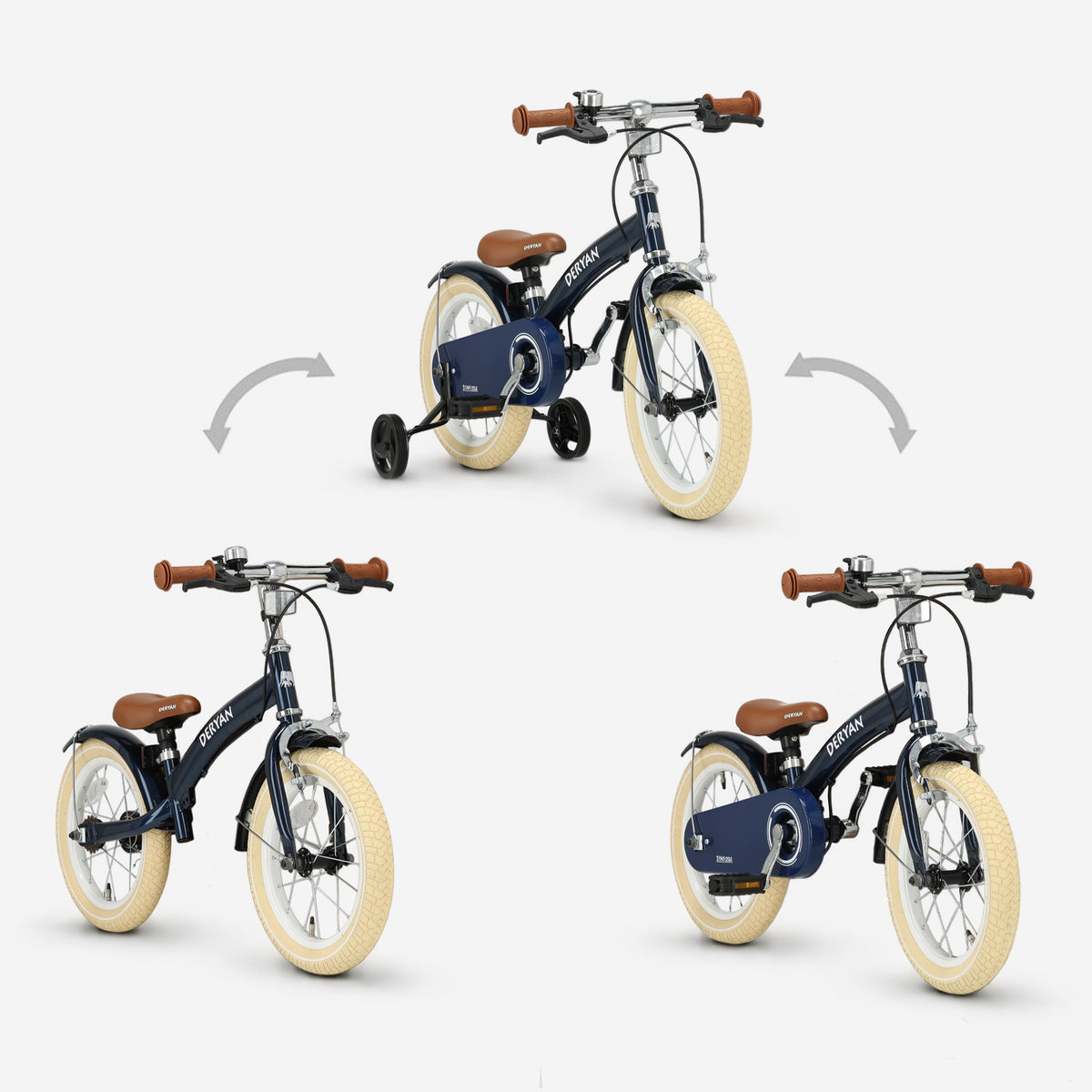 Vélo d'enfant de luxe 14 pouces - 3 en 1 - vélo d'équilibre Bleu