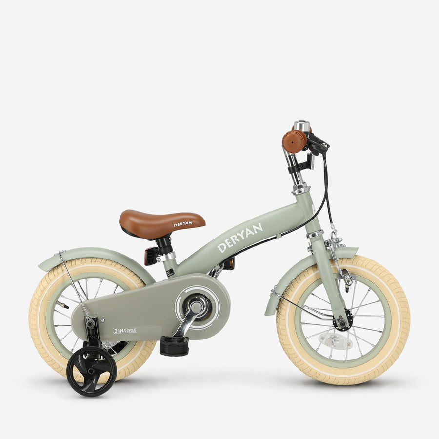 Luxury Kids bike 12 inch - 3 in 1 - balance bike Green