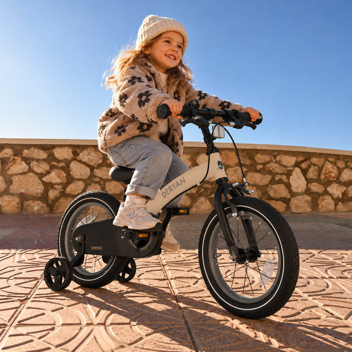 Vélo d'enfant de luxe 14 pouces - 3 en 1 - vélo sans pédales Sand