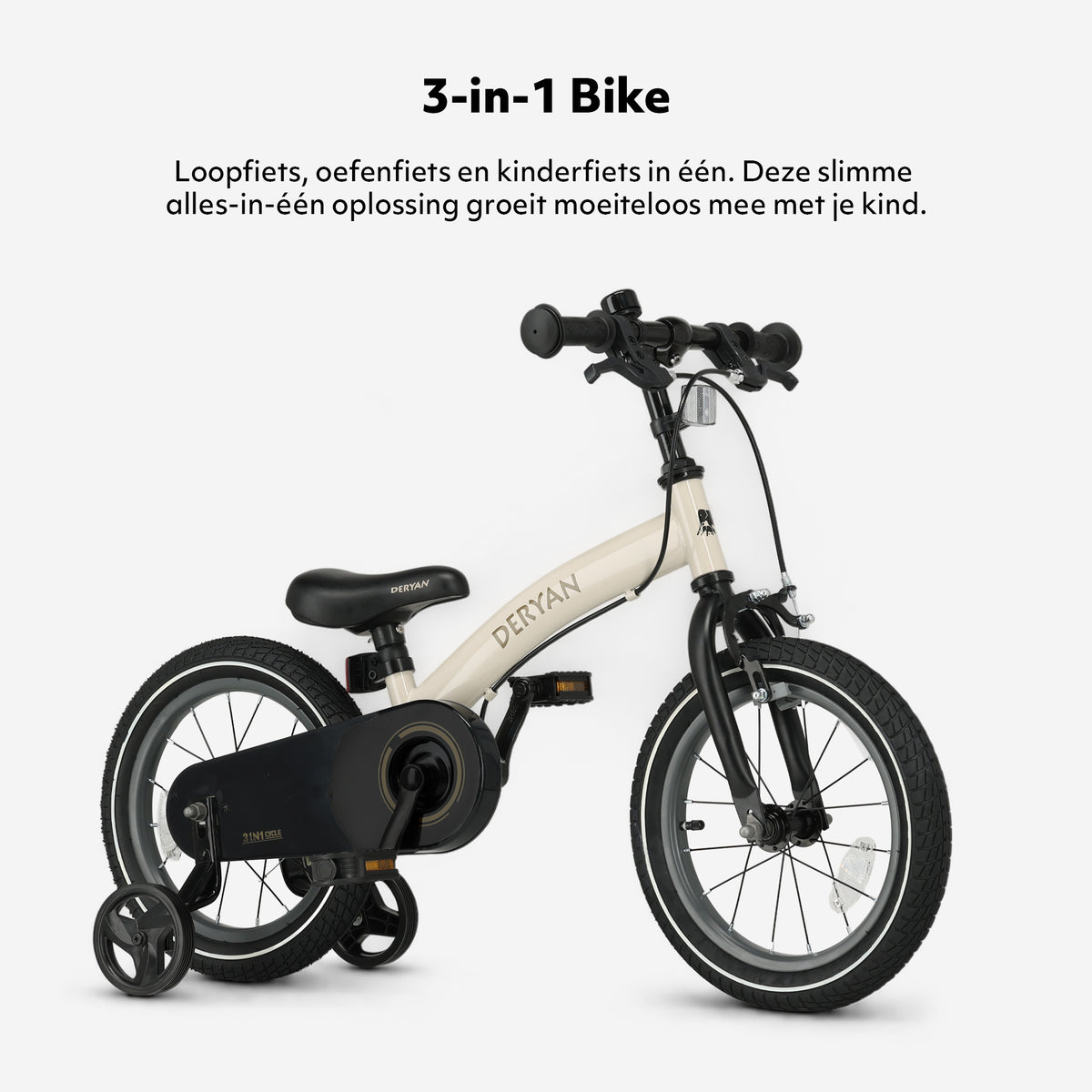 Vélo d'enfant de luxe 14 pouces - 3 en 1 - vélo sans pédales Sand