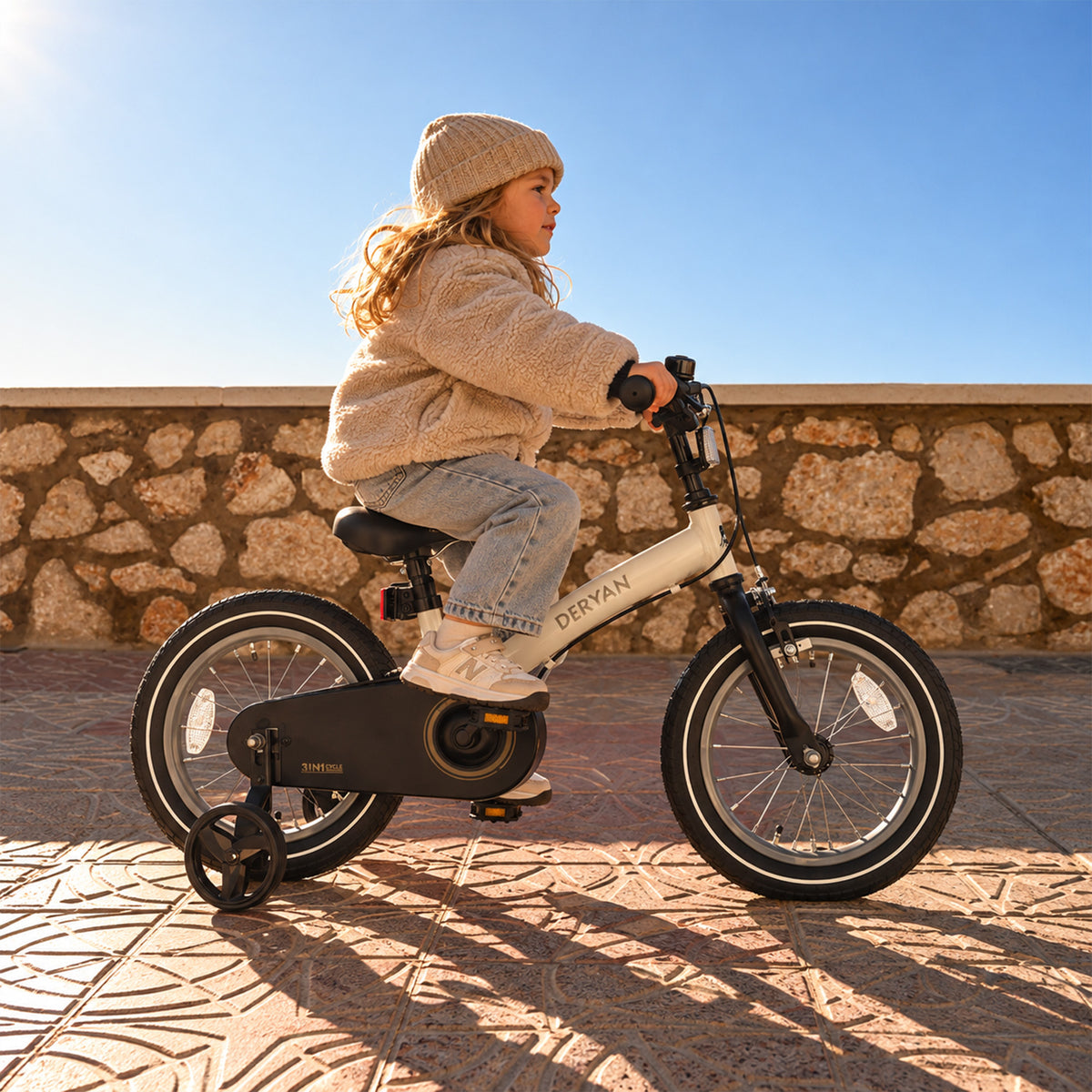 Vélo d'enfant de luxe 14 pouces - 3 en 1 - vélo sans pédales Sand
