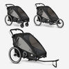 Remorque vélo de luxe V2 - Poussette de randonnée - Poussette de course Noir
