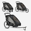 Lyxig cykelkärra V2 – Promenadvagn – Joggingvagn Svart