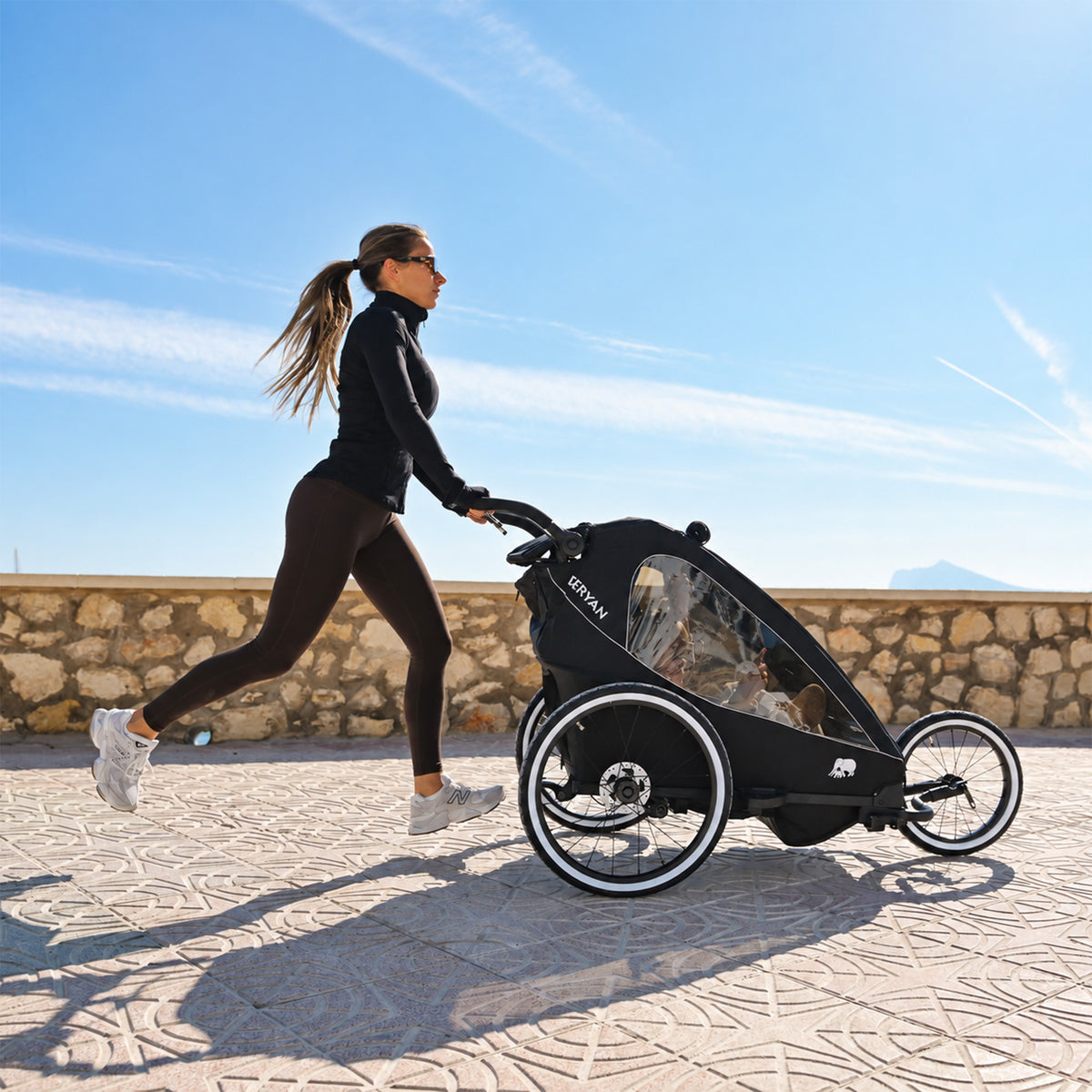 Luxury Bike Trailer V2 - Stroller - Jogging Stroller Black