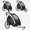 Carrito de bicicleta de lujo 3 en 1: cochecito y cochecito para correr - Negro/Crema