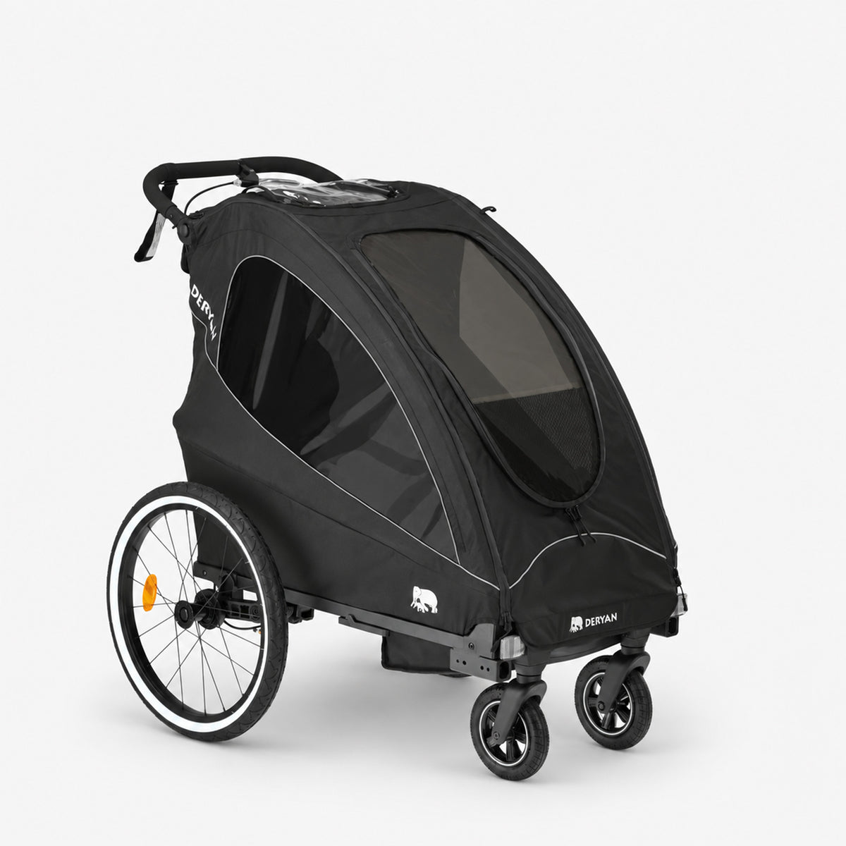 Rimorchio da bicicletta di lusso 3 in 1: passeggino e jogger - 1 posto
