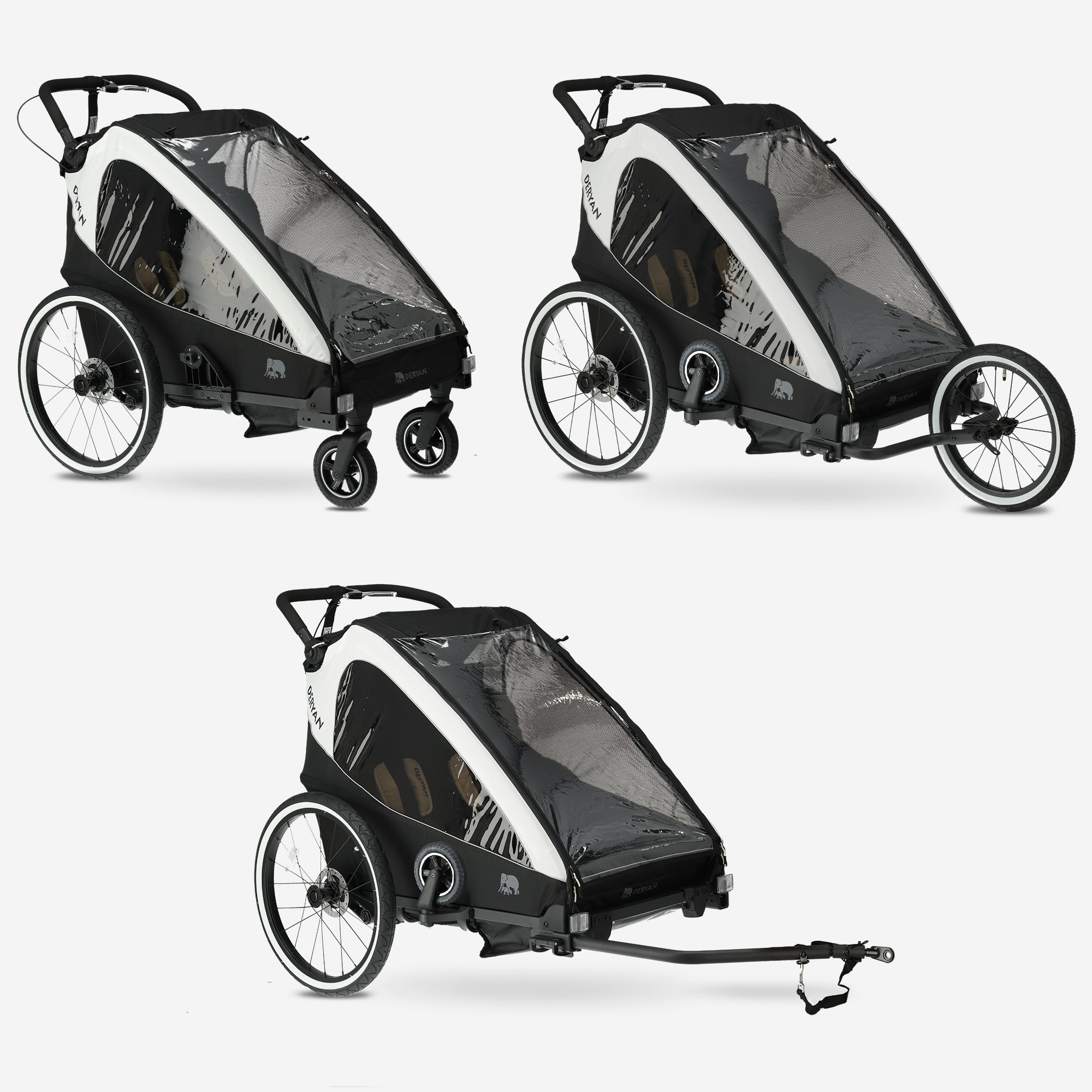 Luxury Bike Trailer V2 - Stroller - Jogging Stroller Cream