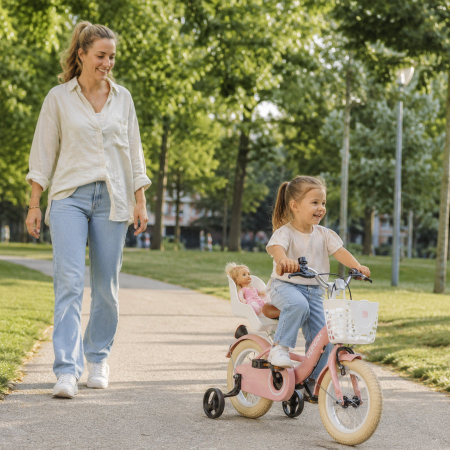 Bicicleta infantil para niñas Zoey de 12 pulgadas con cestita - Rosa