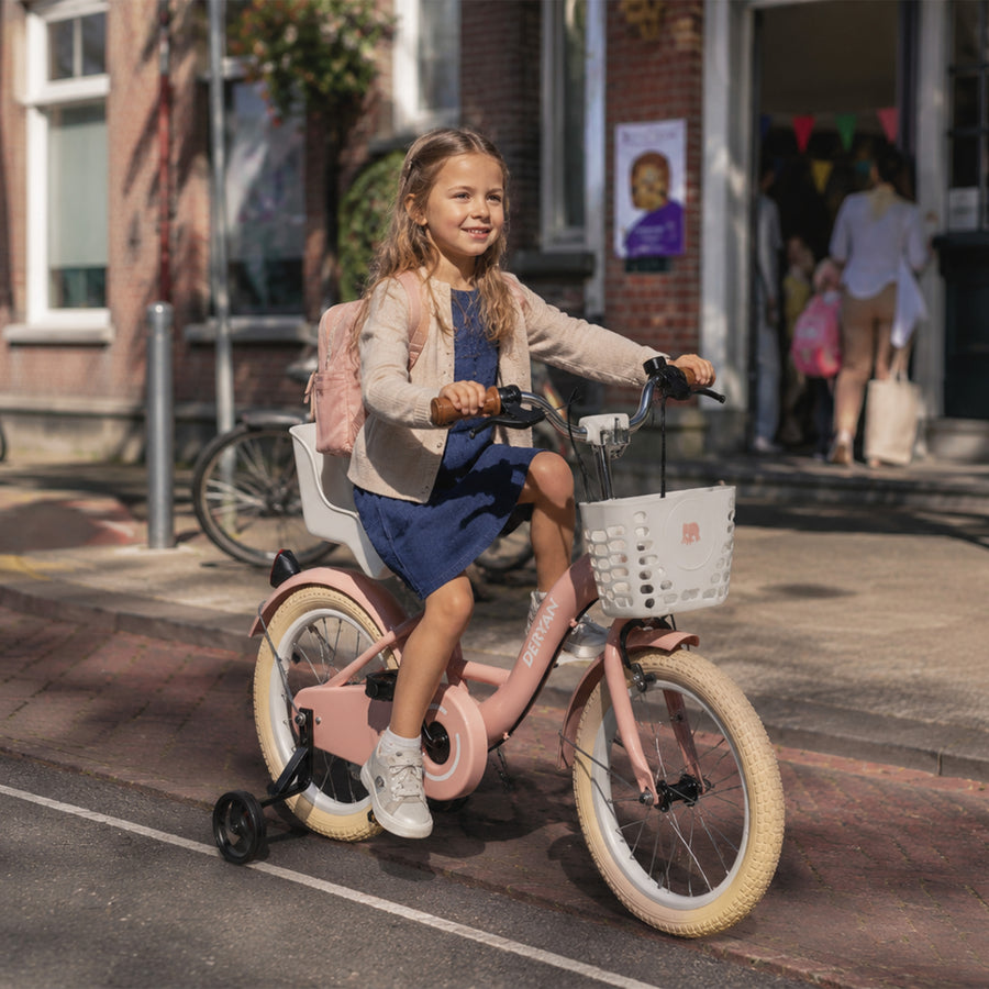 Bicicleta infantil para niñas Zoey de 16 pulgadas con cestita - Rosa