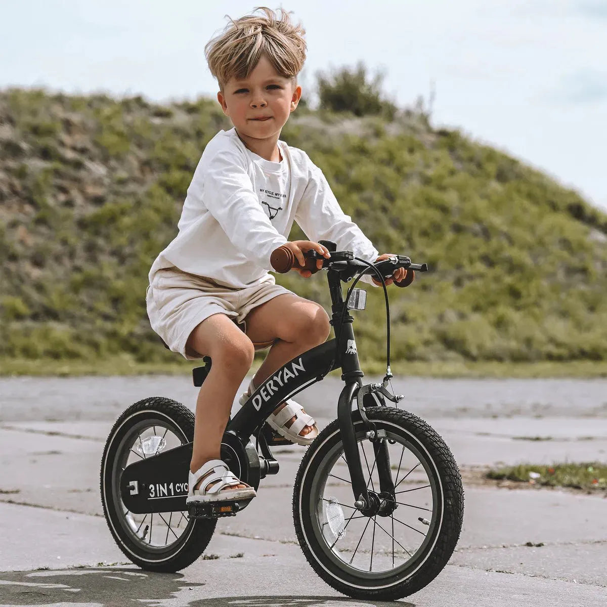 Luxury Kids Bike 12 inch - 3 in 1 - Balance Bike Black