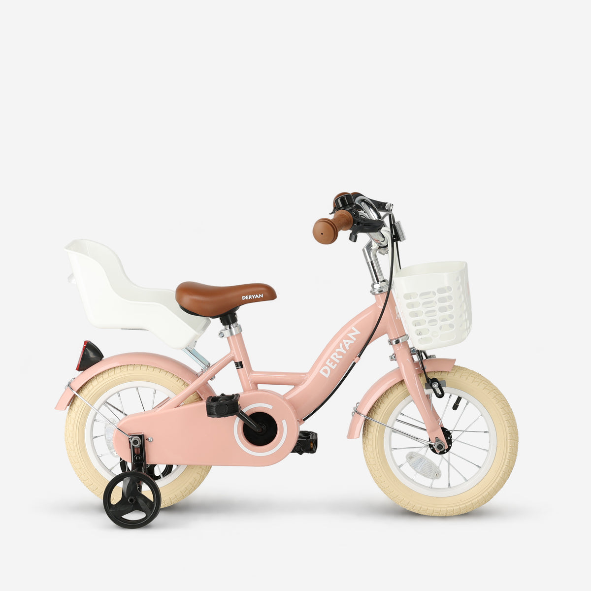 Zoey Mädchenfahrrad, Kinderfahrrad 12 Zoll mit Korb – Rosa