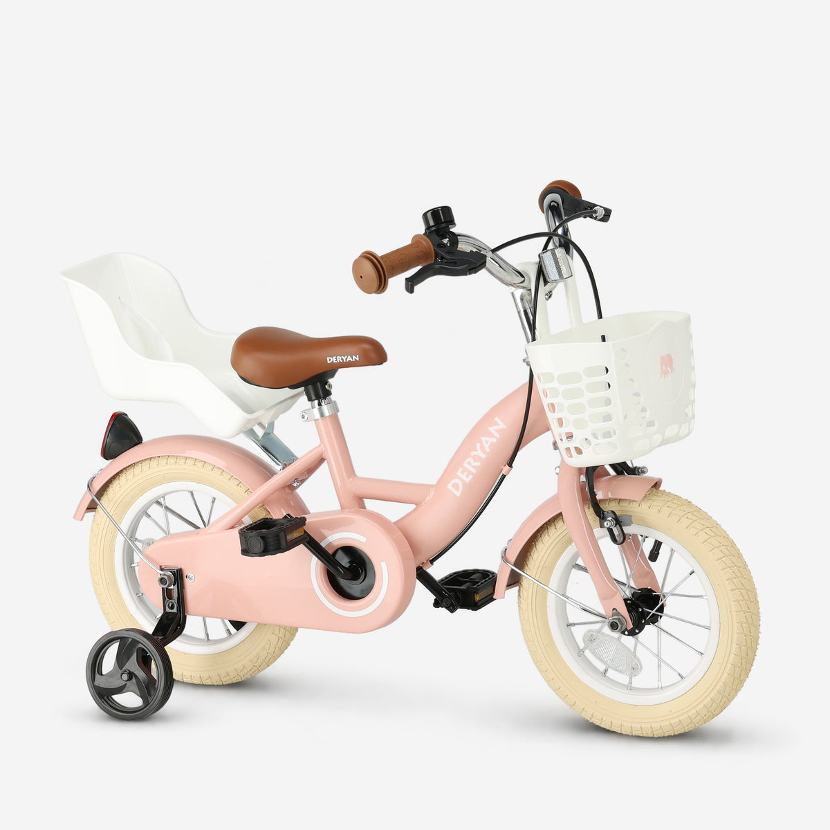 Zoey Mädchenfahrrad, Kinderfahrrad 12 Zoll mit Korb – Rosa